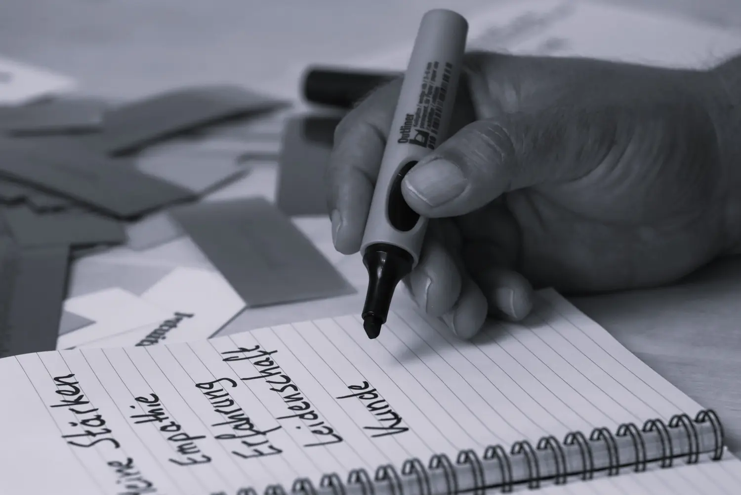 Person writes on notebook by schnack coaching